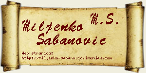 Miljenko Šabanović vizit kartica